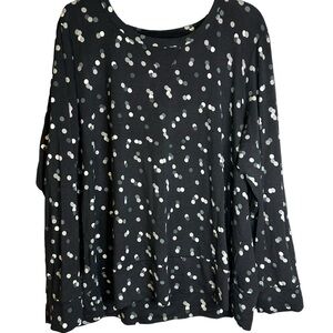 Workshop‎ Republic Clothing Black Gray White Polka Dot Knit Top 3x